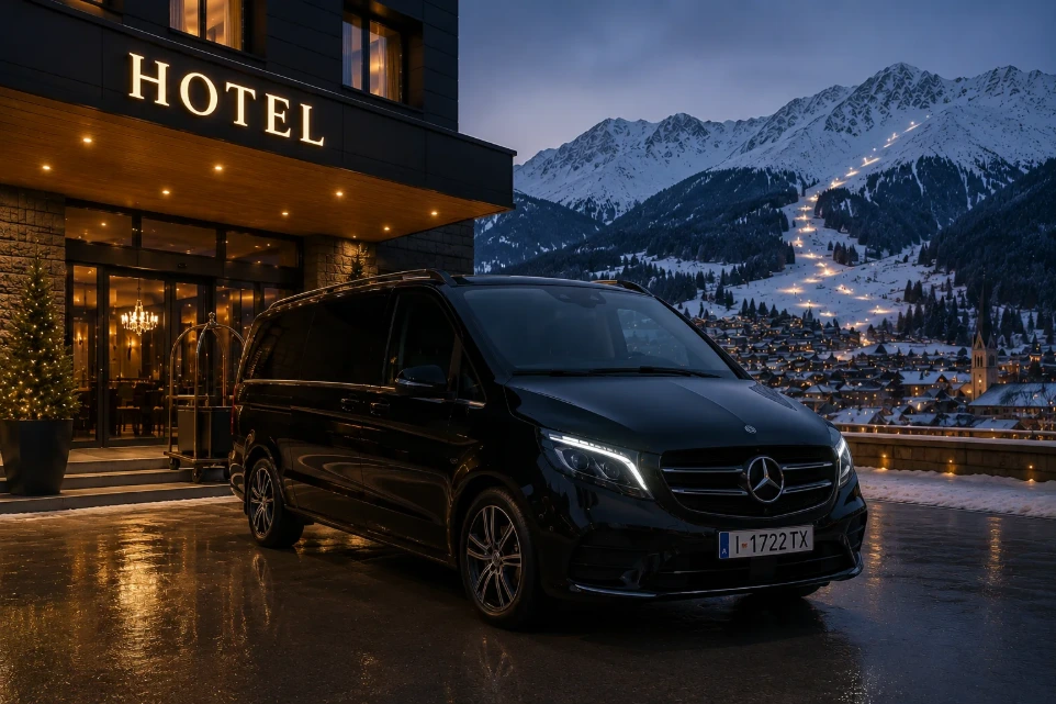 Airport Taxi Service mit Mercedes nach Ischgl